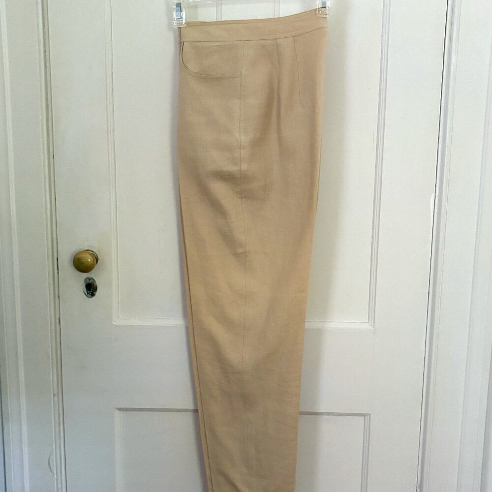 Ann Tijuan for Kenar etc. 100%  Linen, Beige Pants, Size 4.  NWOT
